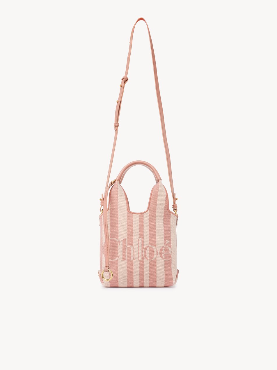 CHLOE Mini Chloé Stripy tote bag in jacquard Nougat by CHLOE