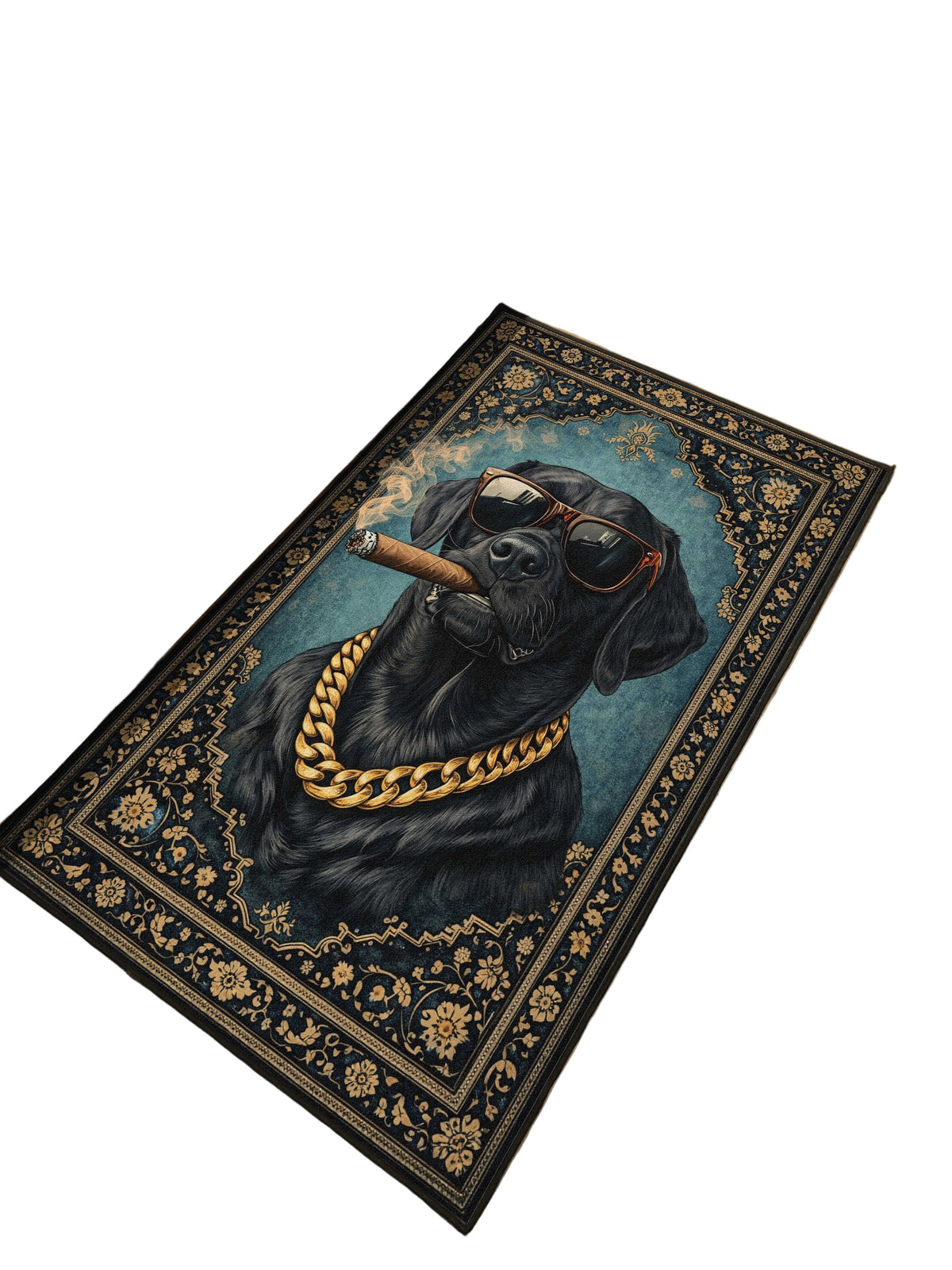 Dog Smoking Traditional Washable Custom Rug by THE DRIP CO. RUGS