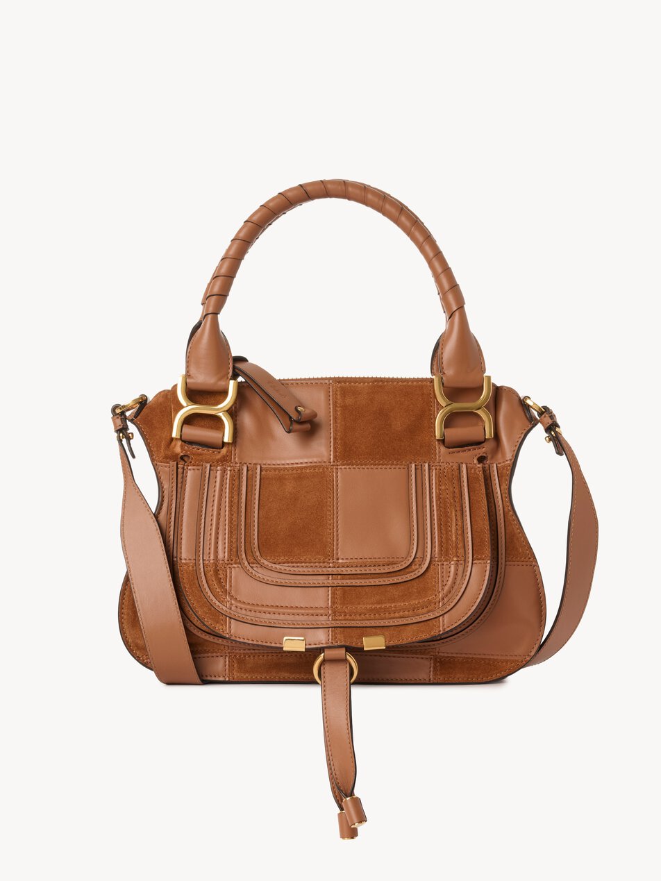 CHLOE Small Marcie bag in grained & suede leather Dusty Tan by CHLOE