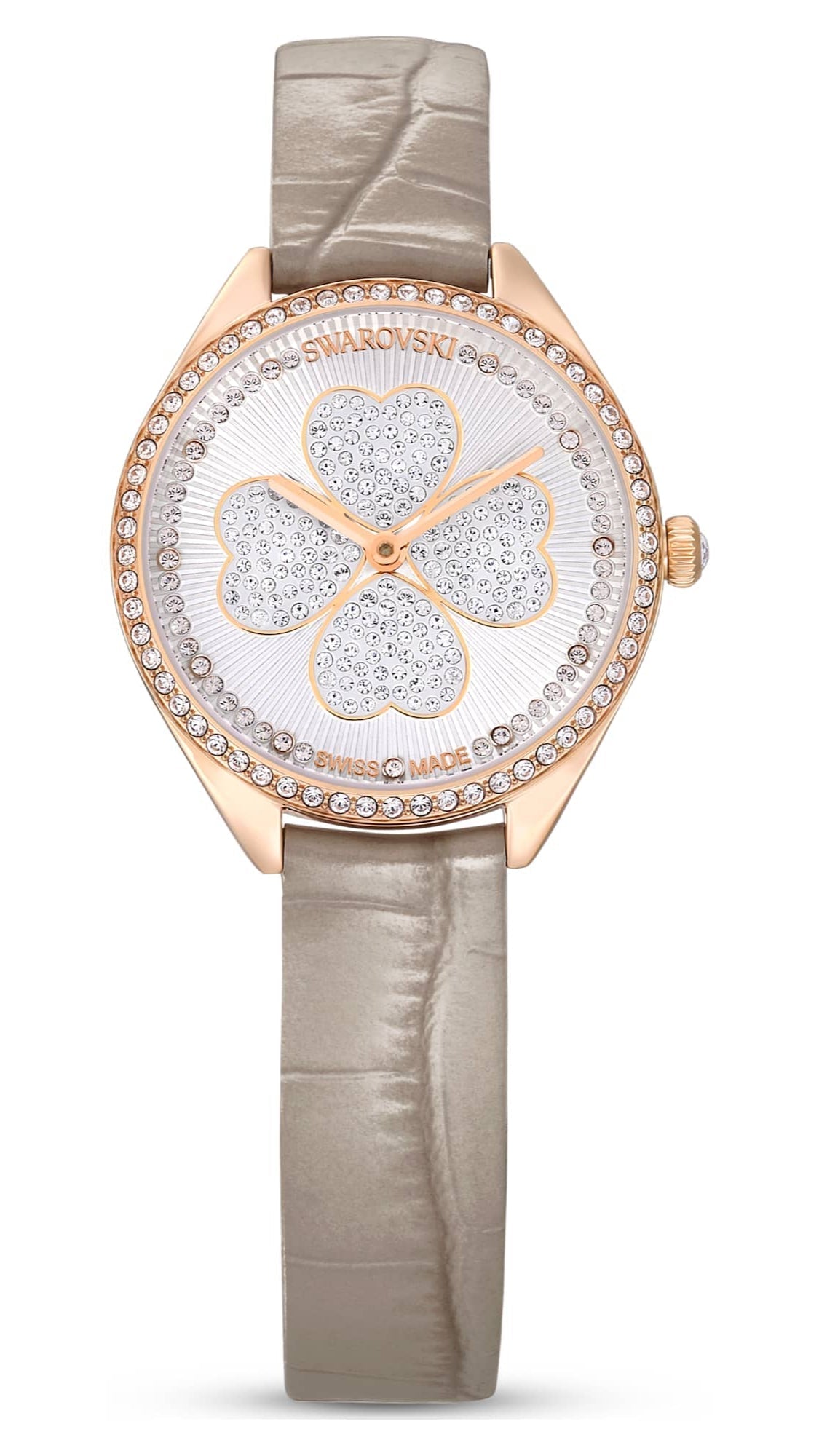 Swarovski Swarovski Attract watch, Swiss Made, Leather strap, Gray, Crystals — product photo (5653350)