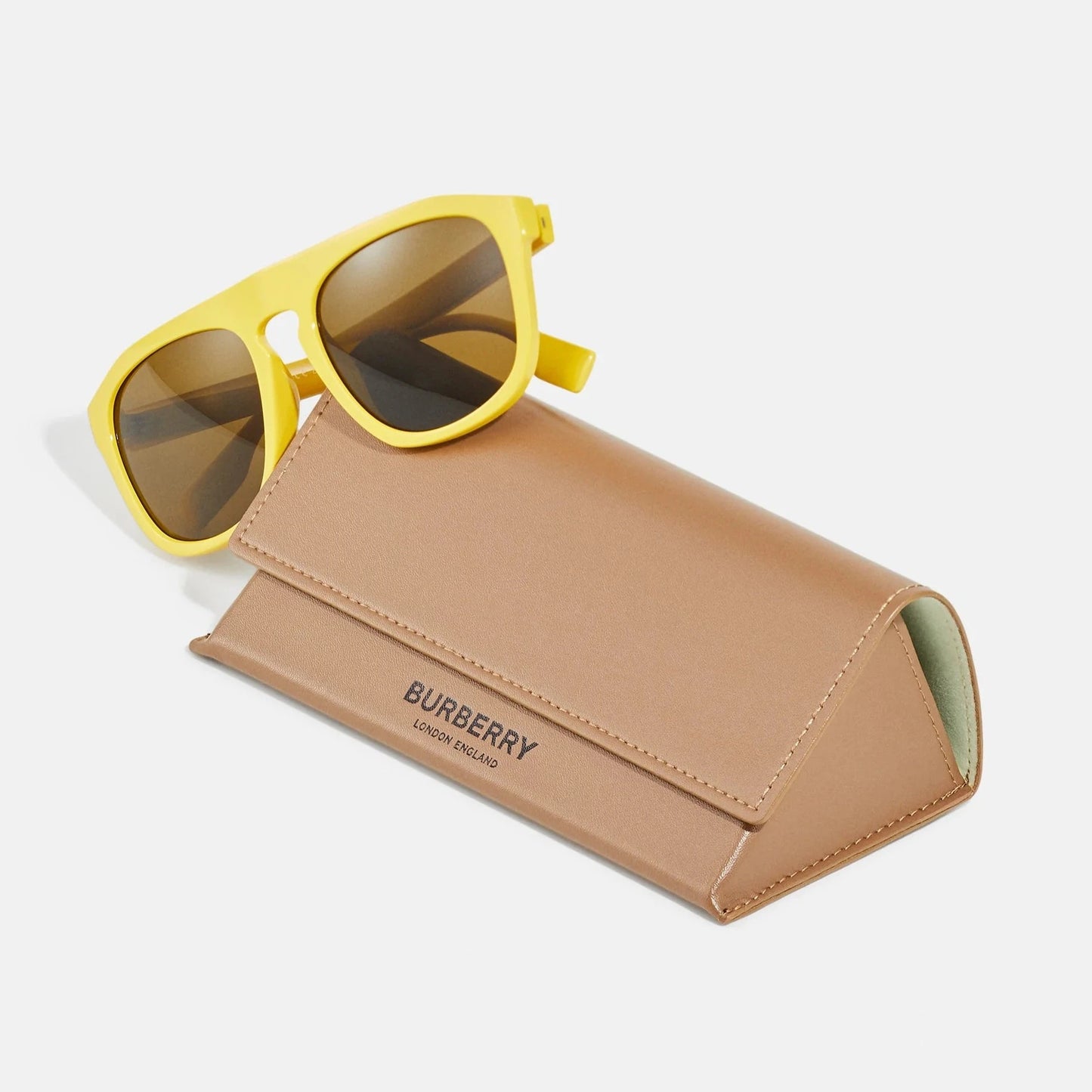 Burberry Wren Brown Browline Men's Sunglasses yellow