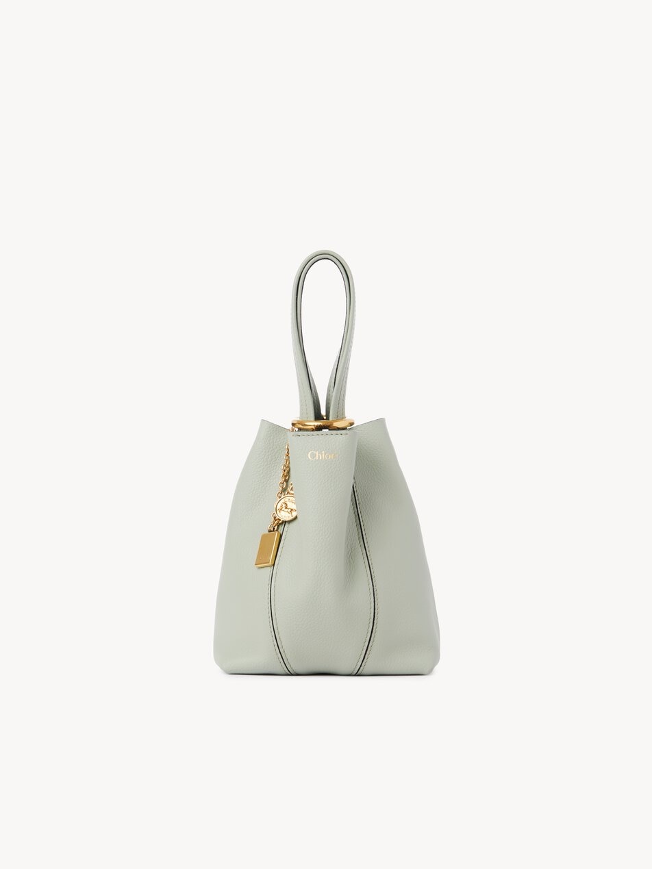 CHLOE Small Chloé Spin tote bag in grained leather Sea Grass by CHLOE