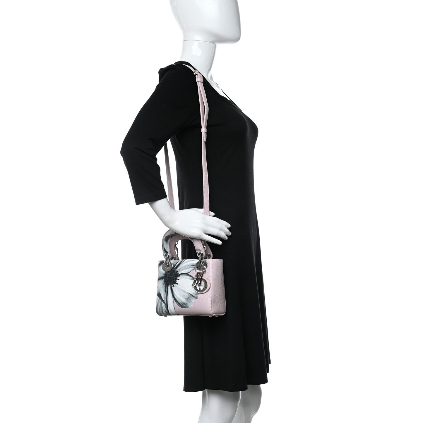 Christian Dior Deerskin Floral Printed Mini Lady Dior – Pink