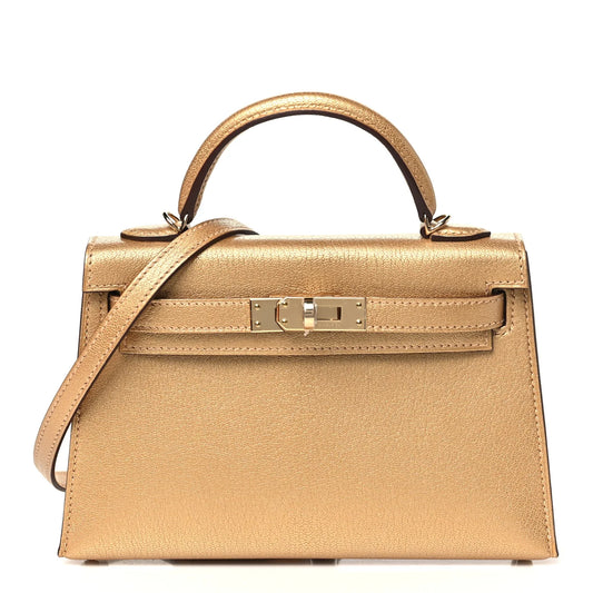Hermès Mini Kelly Sellier 20 – Metallic Gold with Permabrass Hardware