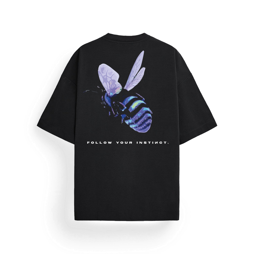 Bee Tee - Oversized Tshirt (Black) by Instinct First