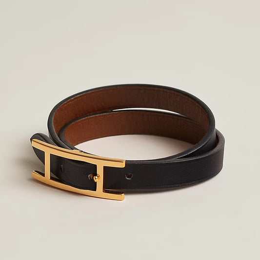 Hermes Behapi Double Tour Bracelet – Chamonix & Tadelakt Calfskin - Zeuskicks