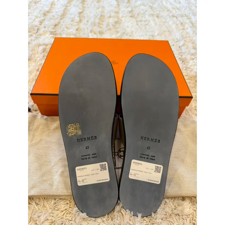 Hermès Izmir Sandals – Calfskin Iconic “H” Cut-Out Design