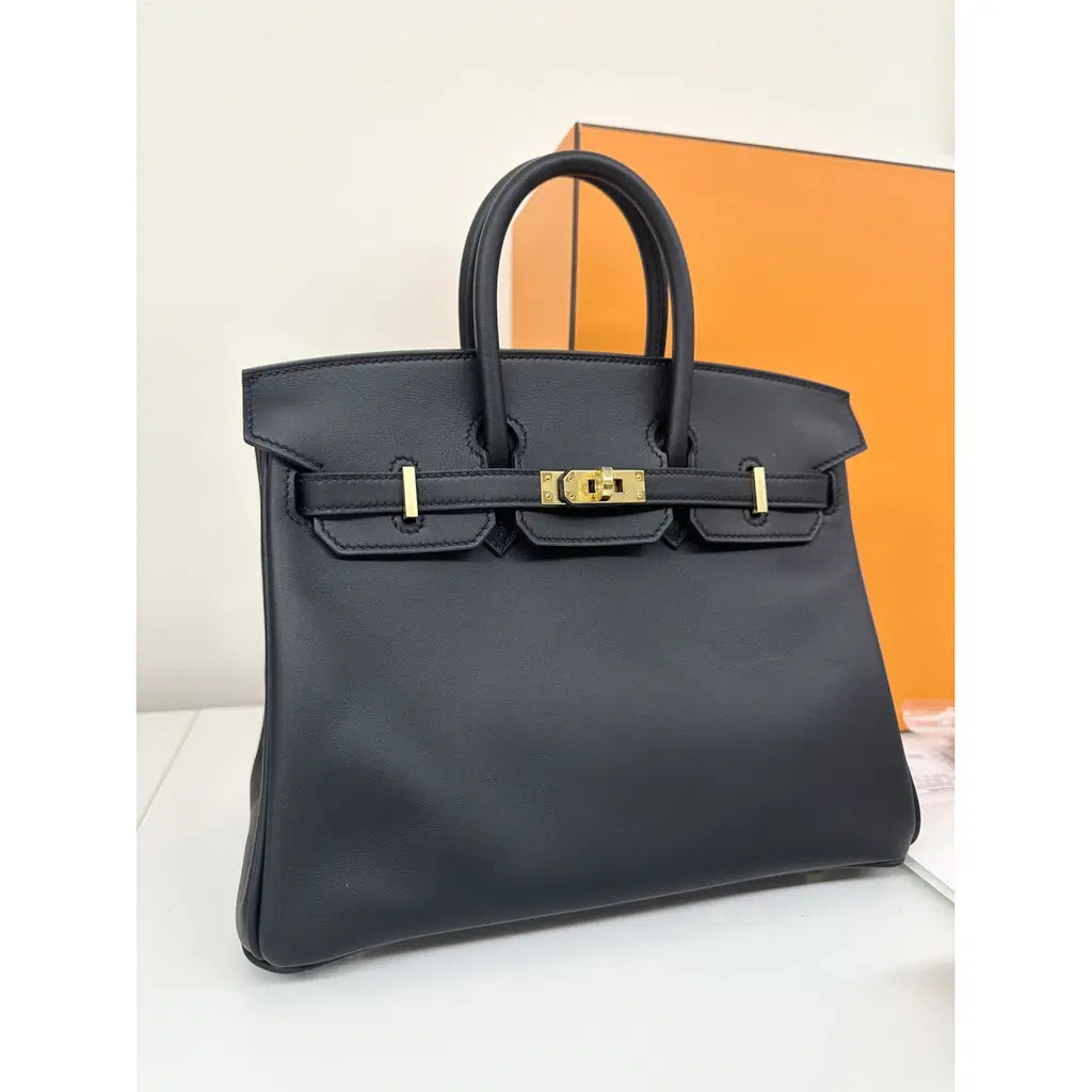 Hermès Birkin 25 Leather Handbag – Black