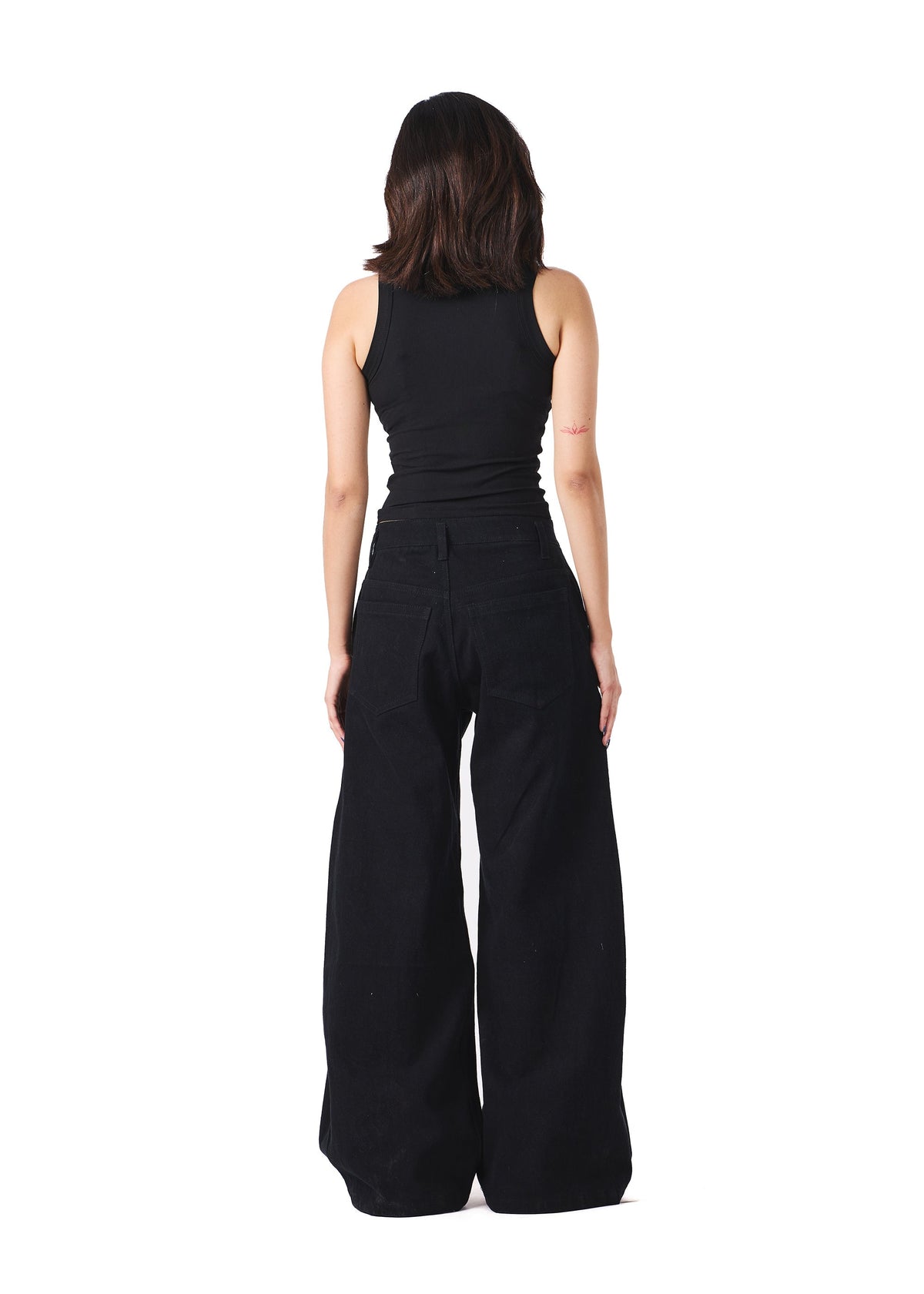 Black Wide Leg Denim by EVEMEN