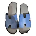 Hermès Izmir Leather Sandals – Blue Calfskin Edition - Zeuskicks
