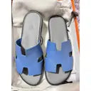 Hermès Izmir Leather Sandals – Blue Calfskin Edition