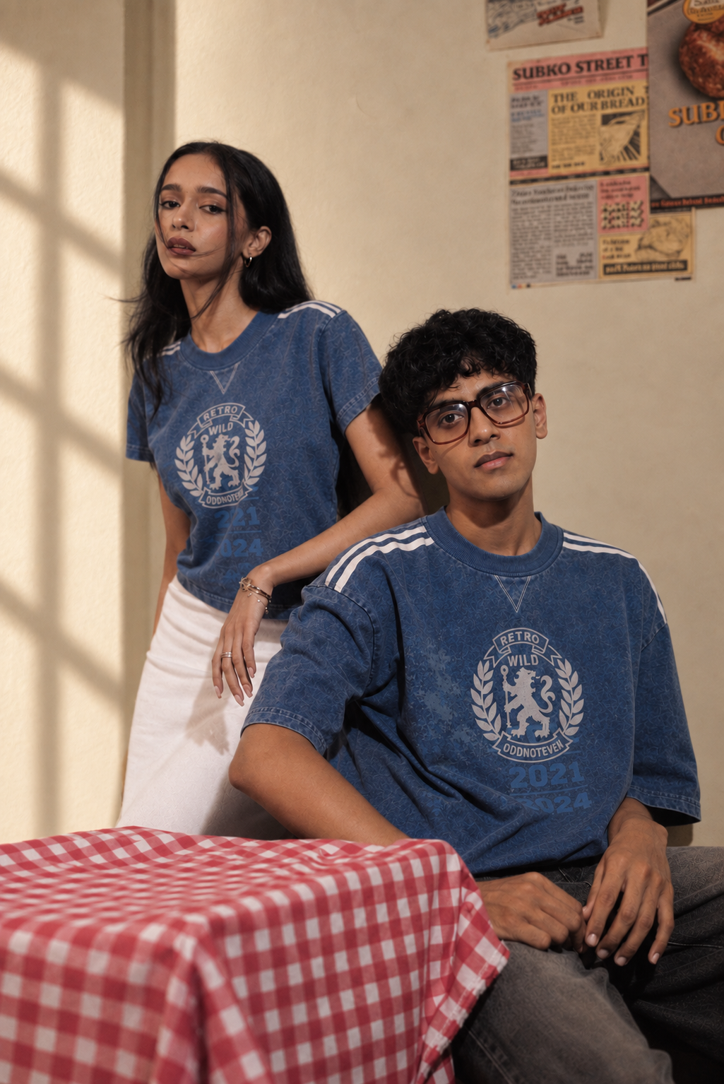 Blue Lions Retro Baby Tee by oddnoteven