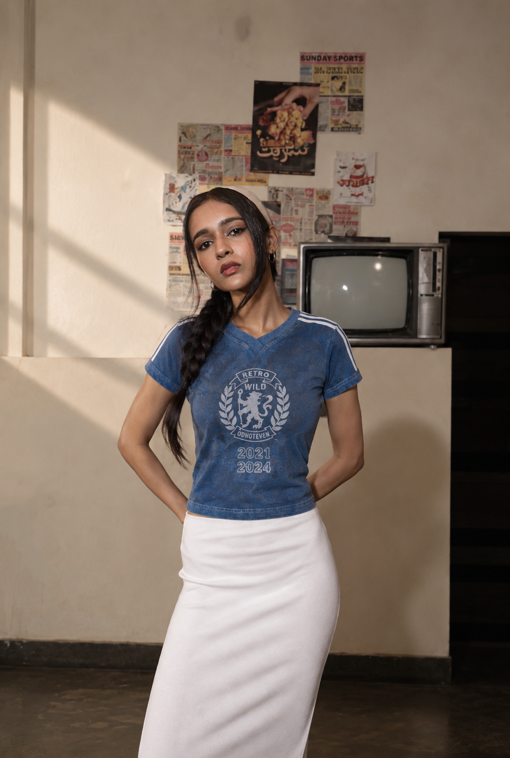 Blue Lions Retro Baby Tee by oddnoteven