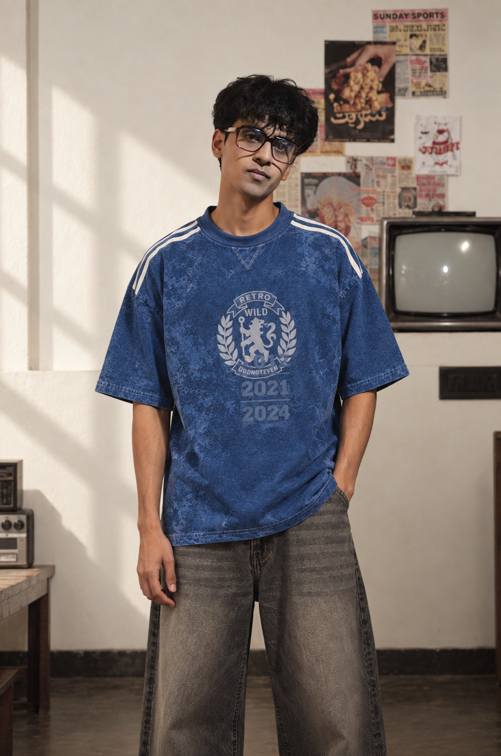 Blue Lions Retro Tee by oddnoteven