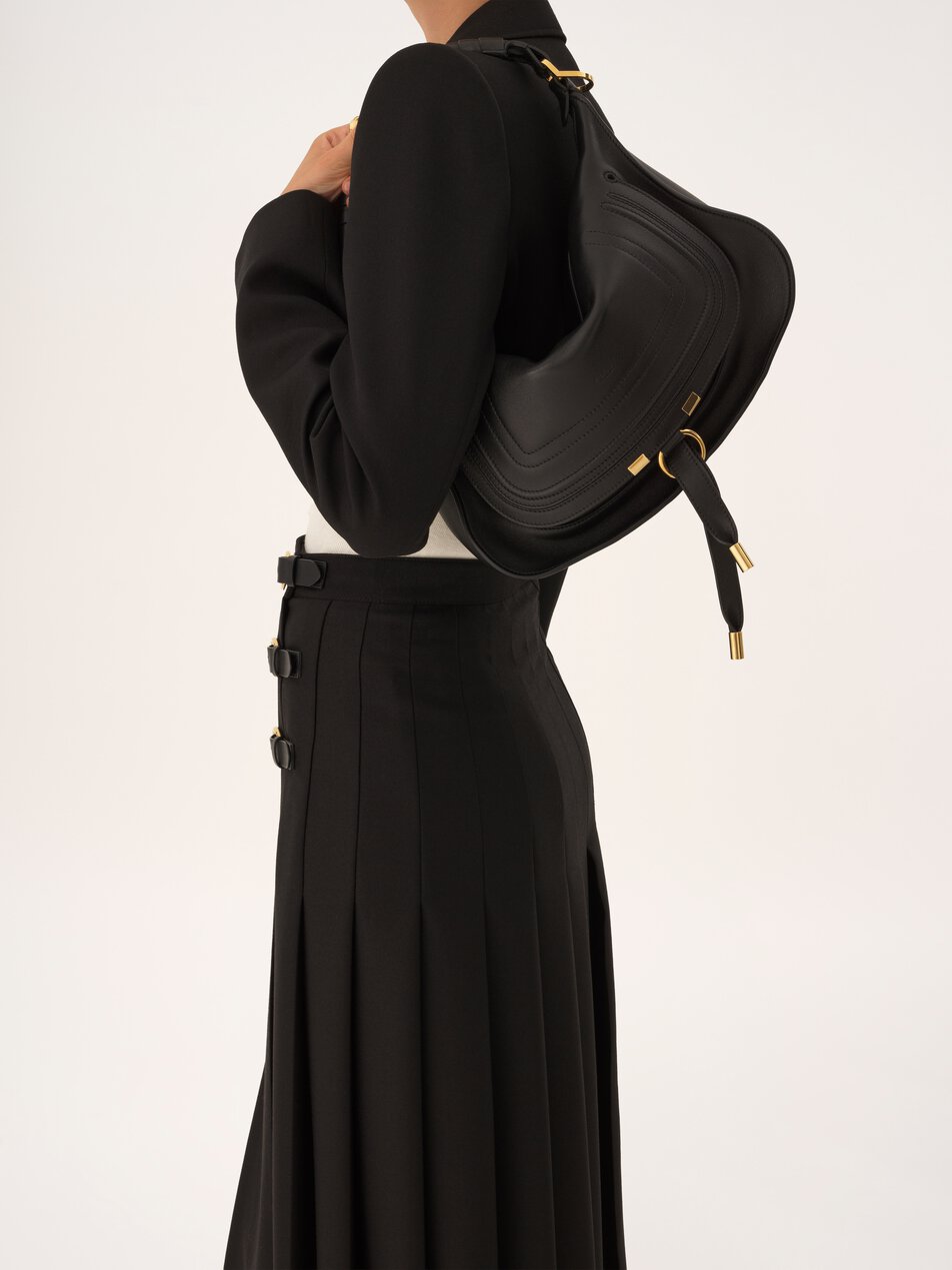 CHLOE Small Marcie shoulder bag in soft leather Black by CHLOE