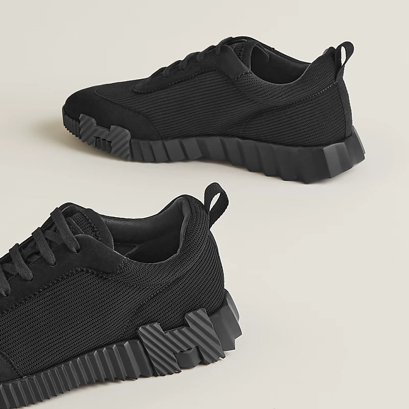 Hermès Bouncing Sneakers – Black Mesh & Suede Goatskin - Zeuskicks