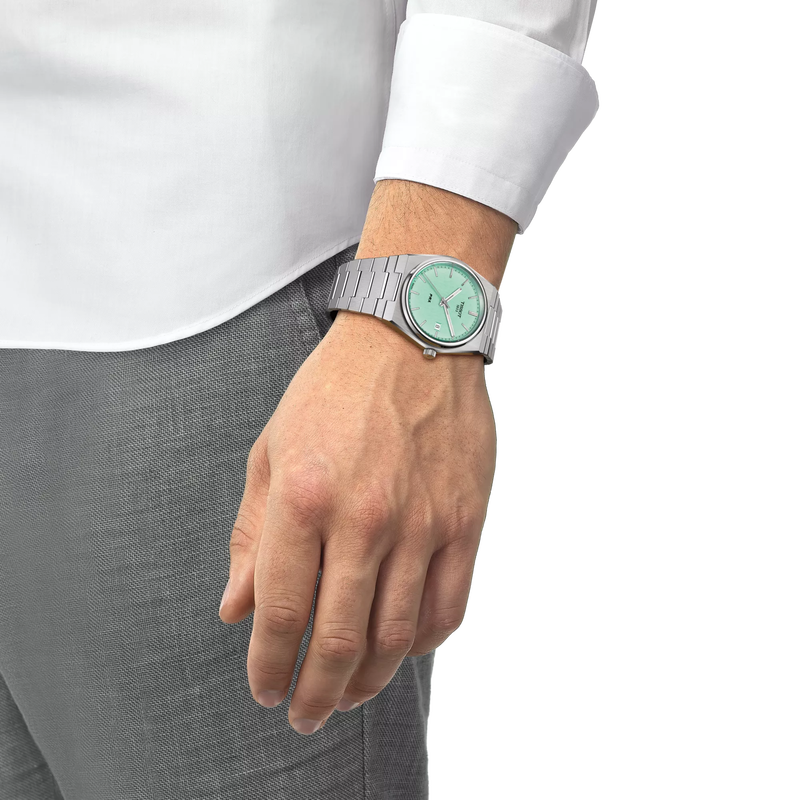 Men’s Tissot PRX T137.410.11.091.01 Quartz Watch – Light Green Dia