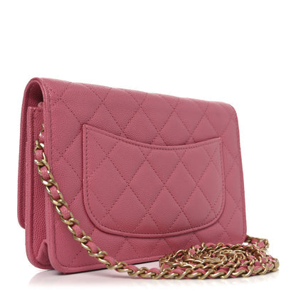 Chanel Caviar Quilted Wallet On Chain (WOC) – Pink