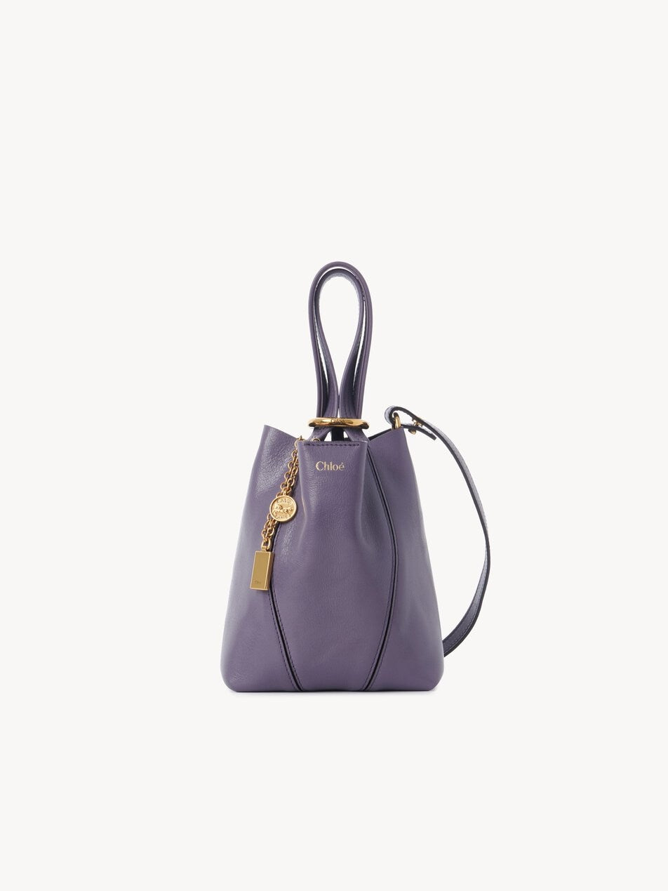 CHLOE Small Chloé Spin tote bag in grained leather Shadow Purple by CHLOE