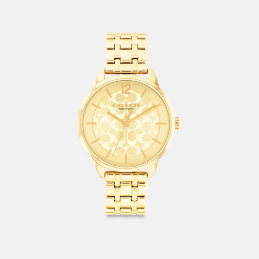 Women's Coach Olivia Watch, 34 Mm in Gold, style CAZ03 #color_Gold — front view
