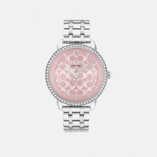 Women's Coach Olivia Watch, 36 Mm in Stainless Steel, style CAZ10 #color_Stainless Steel — front view