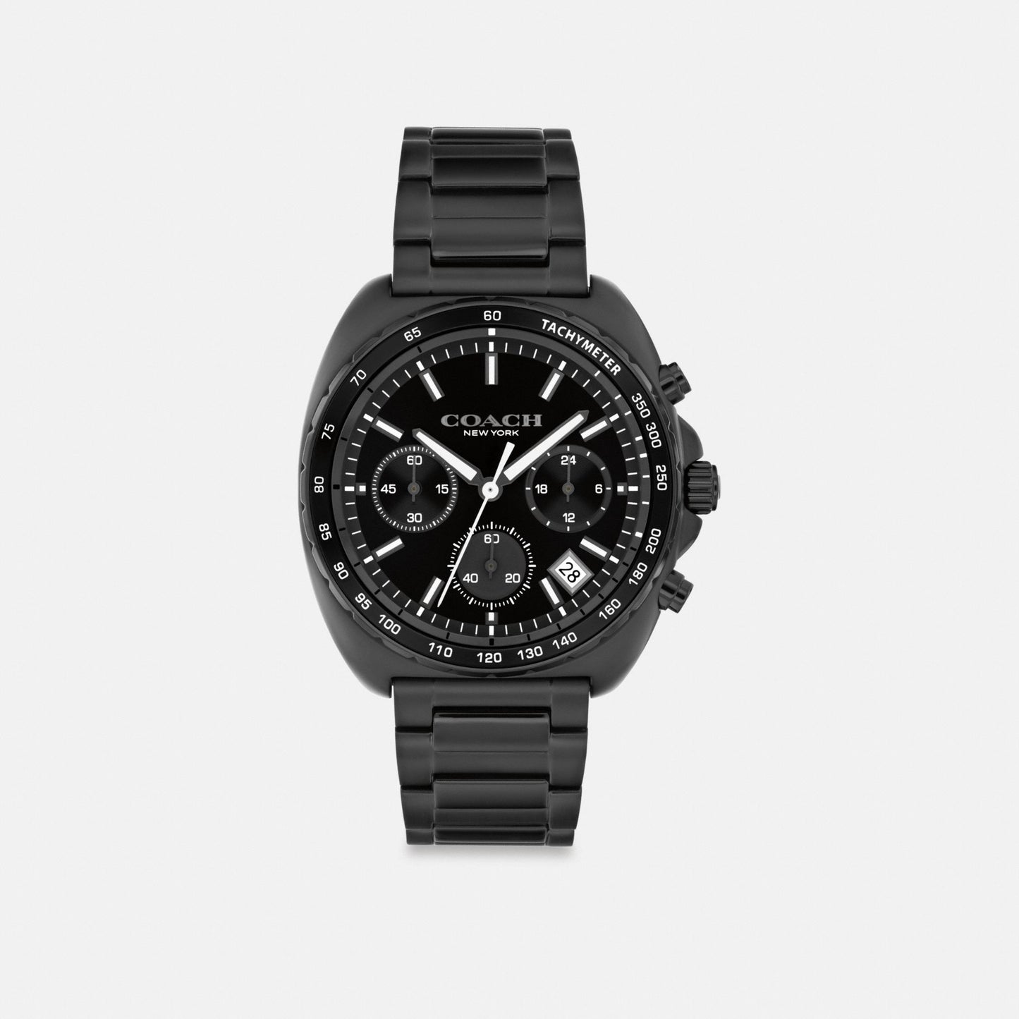 Men's Coach Charter Chronograph Watch, 39 Mm in Black, style CAZ74 #color_Black — front view