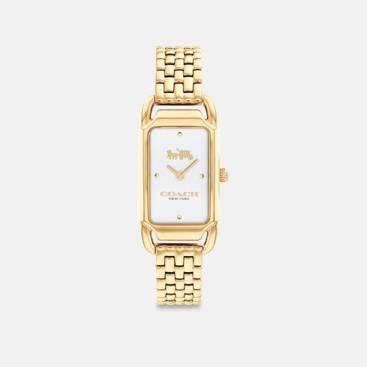 Women's Coach Cadie Watch, 20 Mm X 32.5 Mm in Gold, style CC615 #color_Gold — front view
