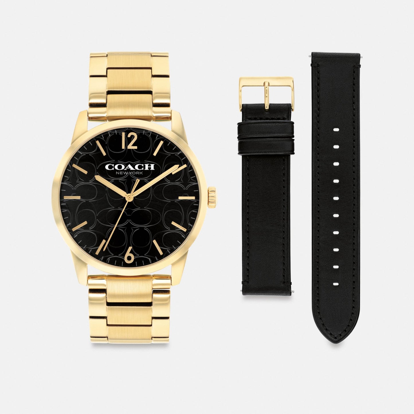 Men's Coach Keane Watch Gift Set, 39 Mm in Gold/Black, style CCT19 #color_Gold/Black — front view