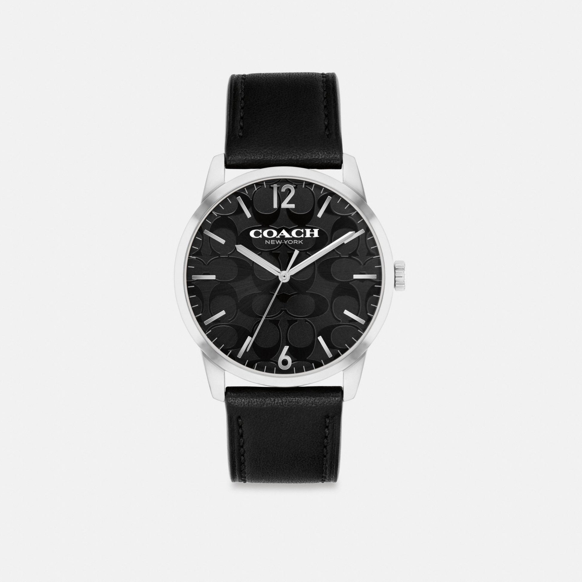Men's Coach Keane Watch, 39 Mm in Black, style CCT24 #color_Black — front view