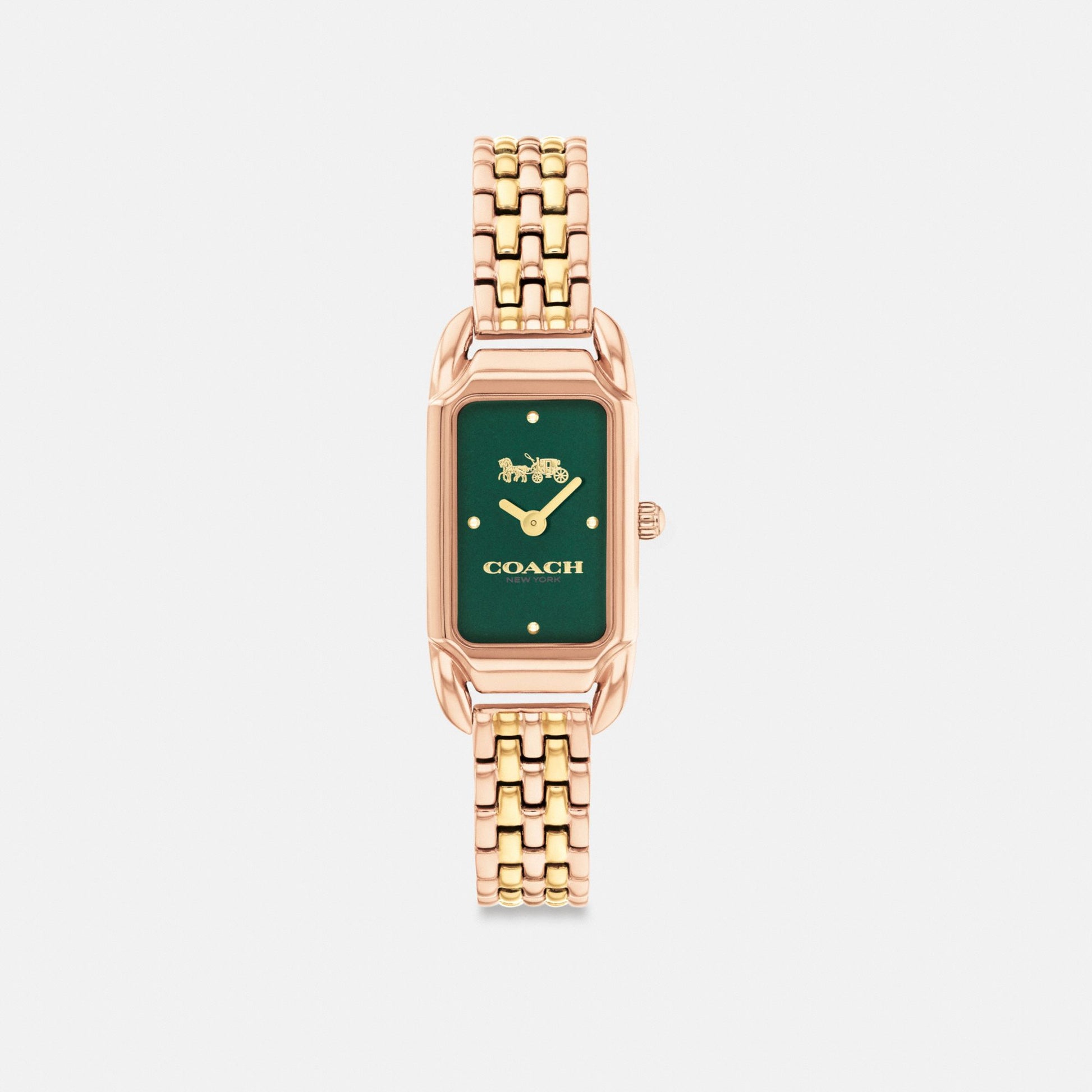 Women's Coach Cadie Watch, 17.5 Mm X 28.5 Mm in Gold/Silver/Rose Gold, style CCU30 #color_Gold/Silver/Rose Gold — front view