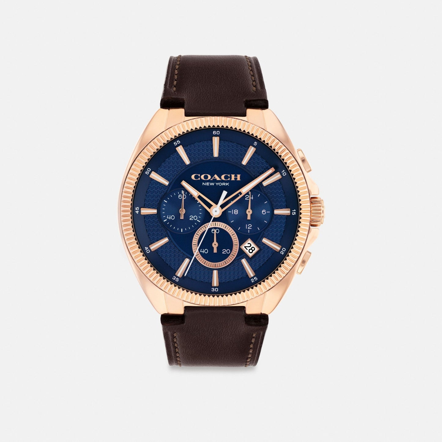 Men's Coach Jackson Chronograph Watch, 45 Mm in Brown, style CCU34 #color_Brown — front view