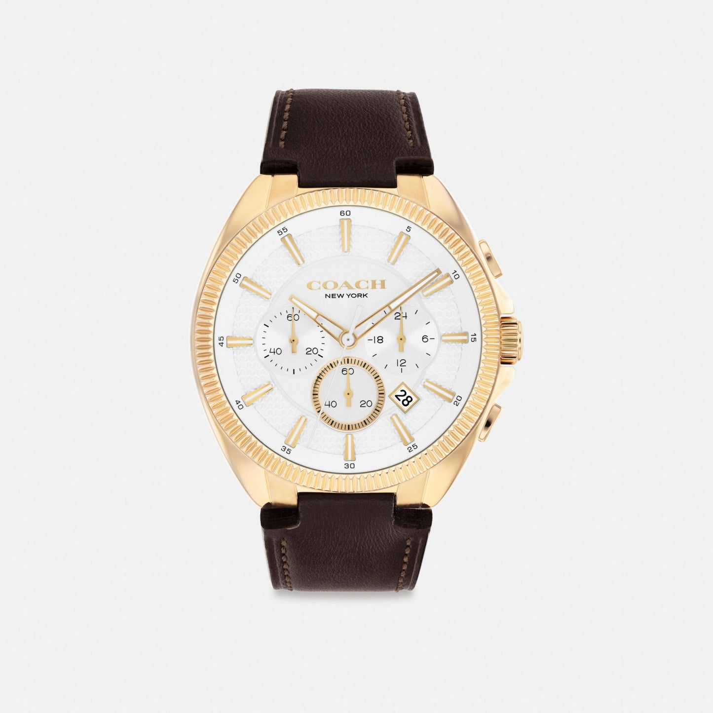 Men's Coach Jackson Chronograph Watch, 45 Mm in Brown, style CCU35 #color_Brown — front view