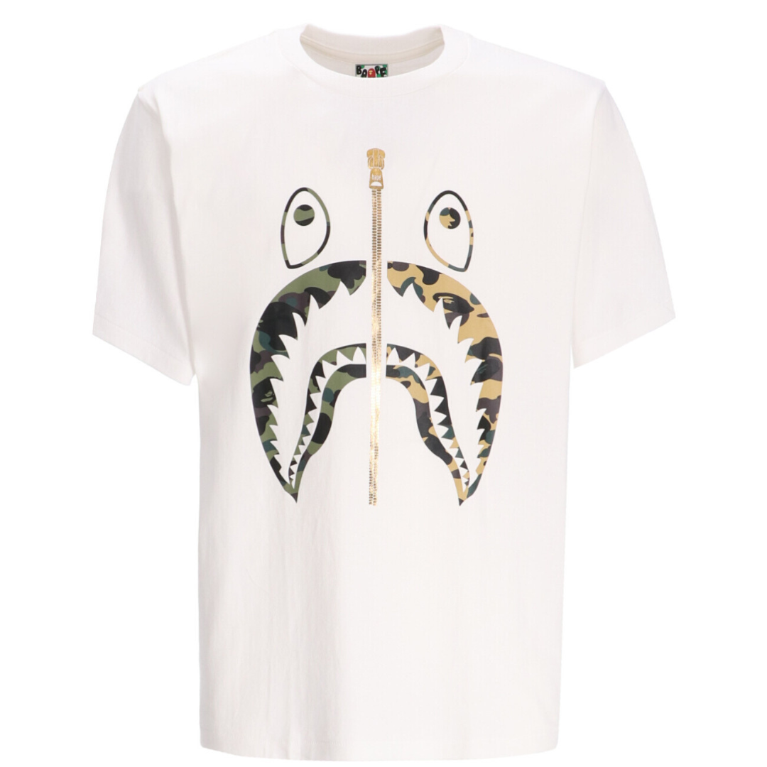 BATHING APE 1ST CAMO SEPARATE SHARK TEE WHITE by BAPE