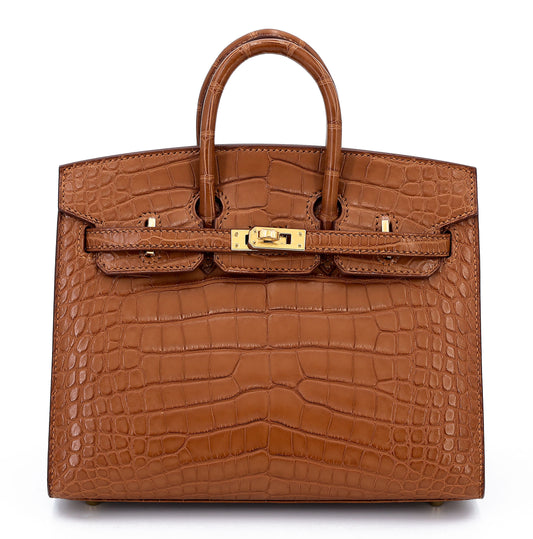 Hermès Birkin 20 Sellier – Gold (37) Matte Alligator, Gold Hardware (2024)