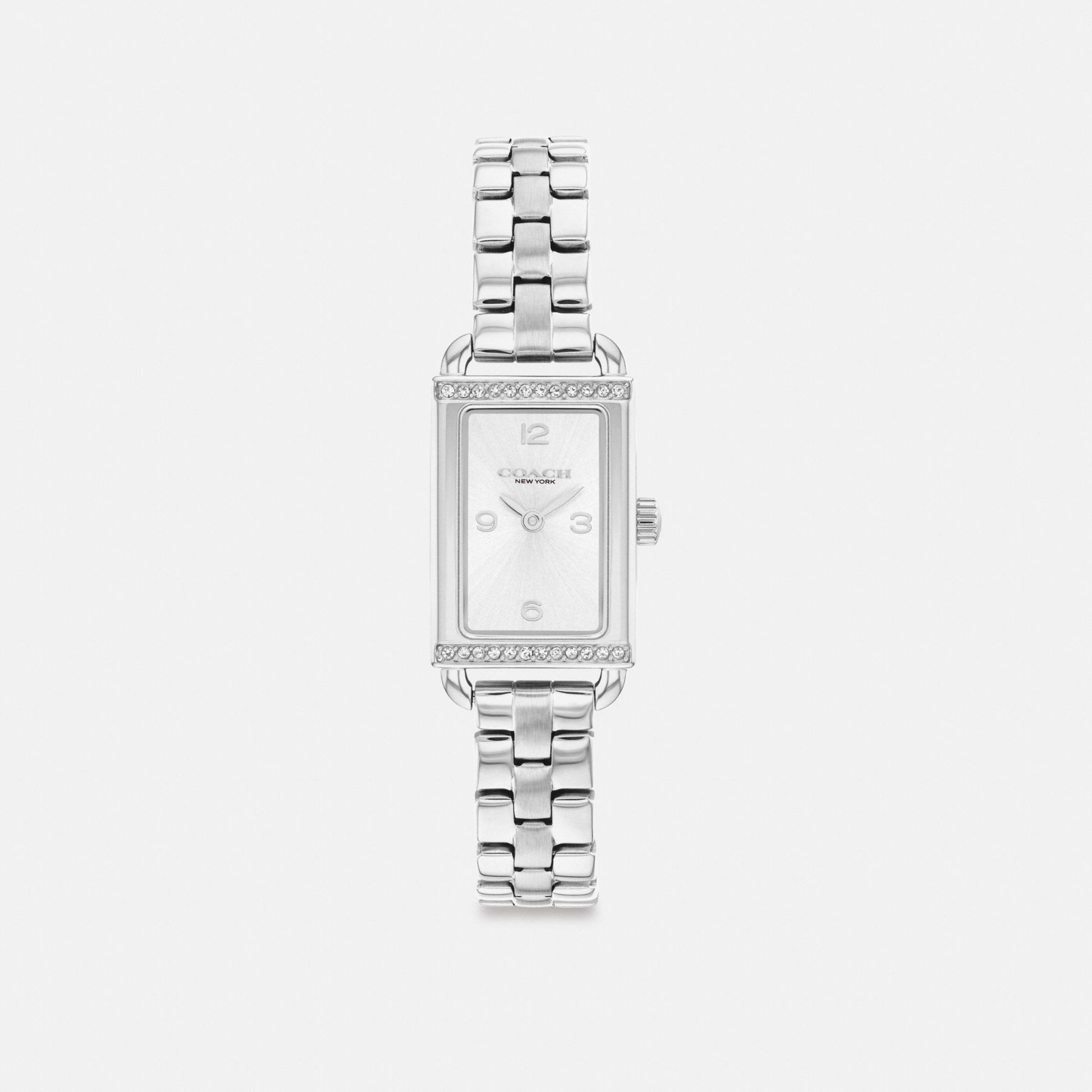 Women's Coach Mini Liz Watch, 17 Mm X 24 Mm in Stainless Steel, style CEK28 #color_Stainless Steel — front view