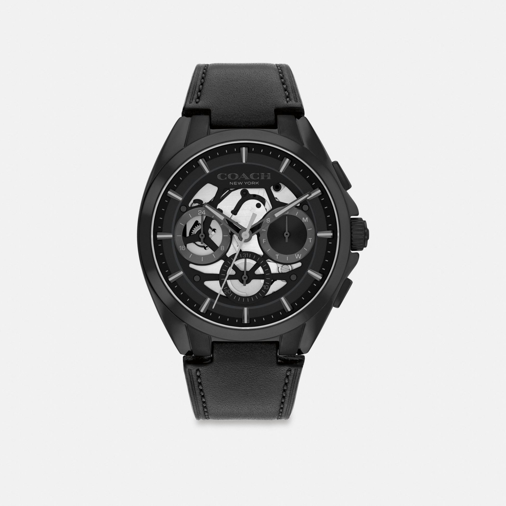 Men's Coach Jackson Chronograph Watch, 42 Mm in Black, style CEK43 #color_Black — front view