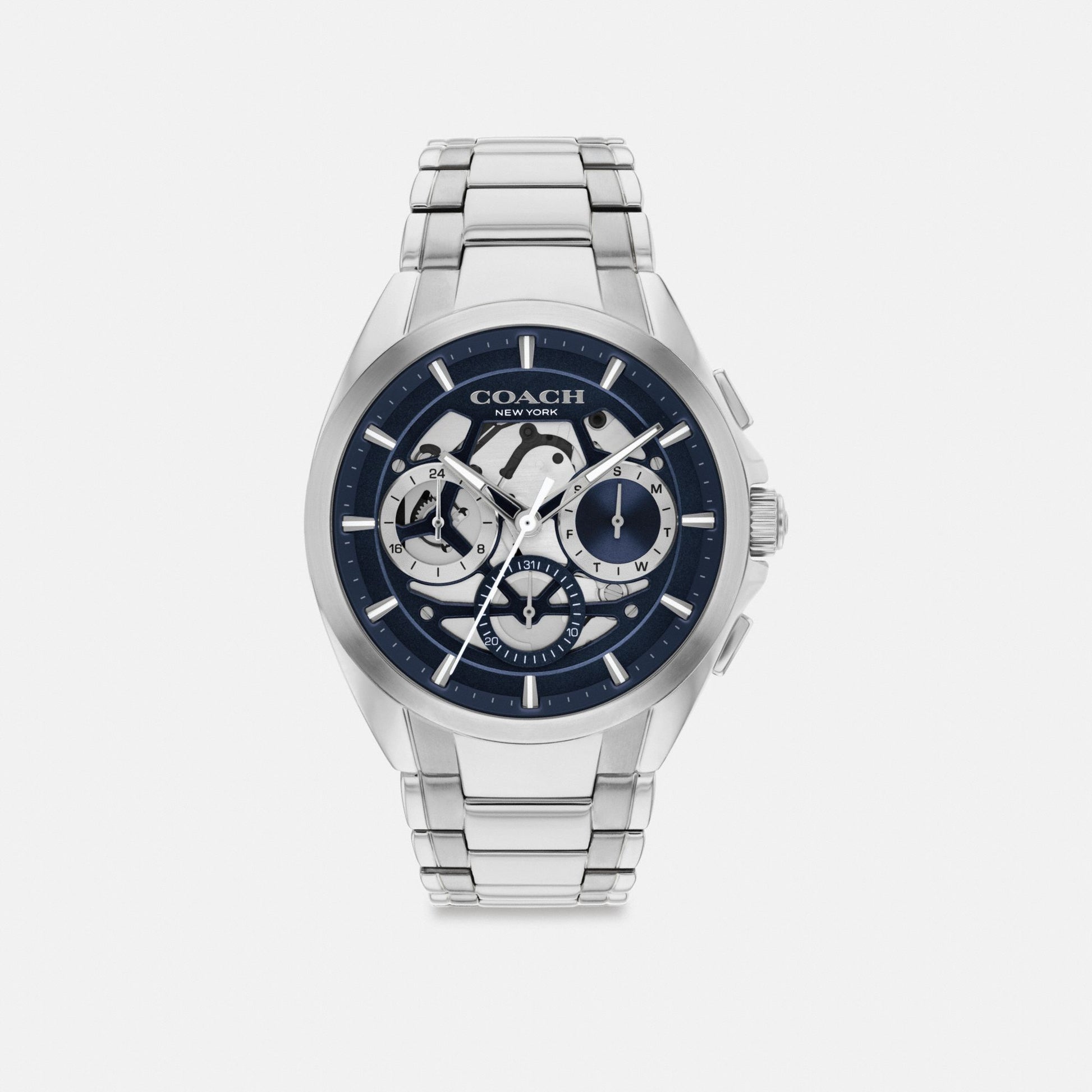 Men's Coach Jackson Chronograph Watch, 42 Mm in Stainless Steel, style CEU50 #color_Stainless Steel — front view