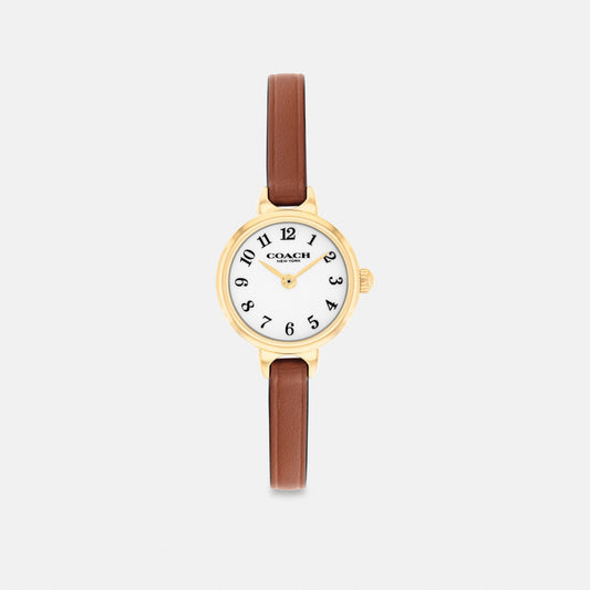 Women's Coach Iris Watch, 22 Mm in Saddle, style CEU56 #color_Saddle — front view