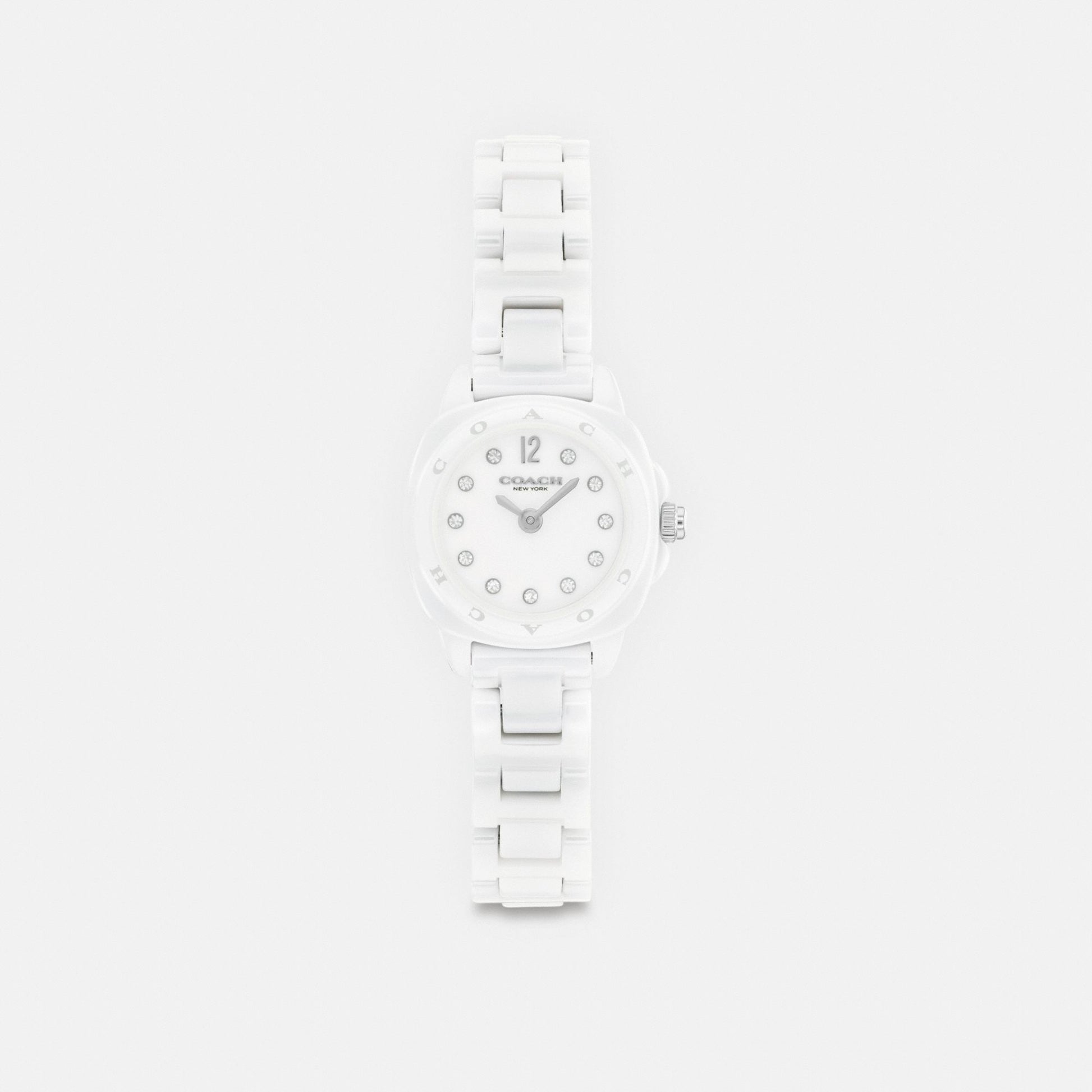 Women's Coach Kitt Watch, 21 Mm in White, style CEU59 #color_White — front view
