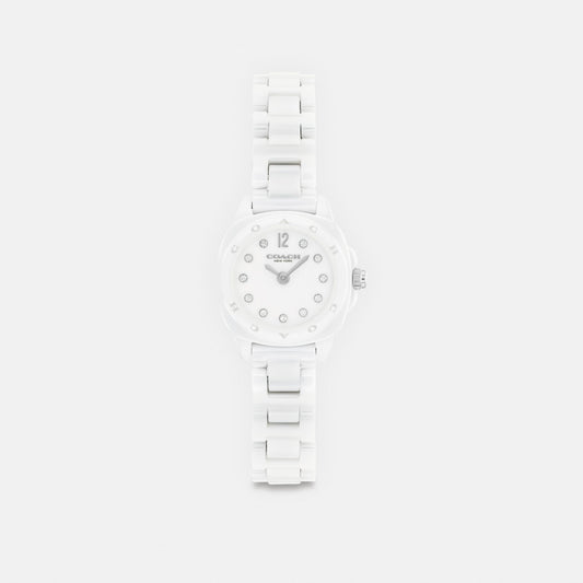 Women's Coach Kitt Watch, 21 Mm in White, style CEU59 #color_White — front view