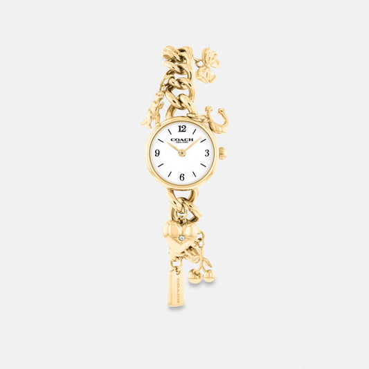 Women's Coach Iris Watch, 22 Mm in Gold, style CEU61 #color_Gold — front view