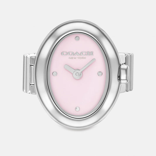 Women's Coach Sammy Ring Watch, 18 Mm X 22.5 Mm in Stainless Steel, style CEU66 #color_Stainless Steel — front view