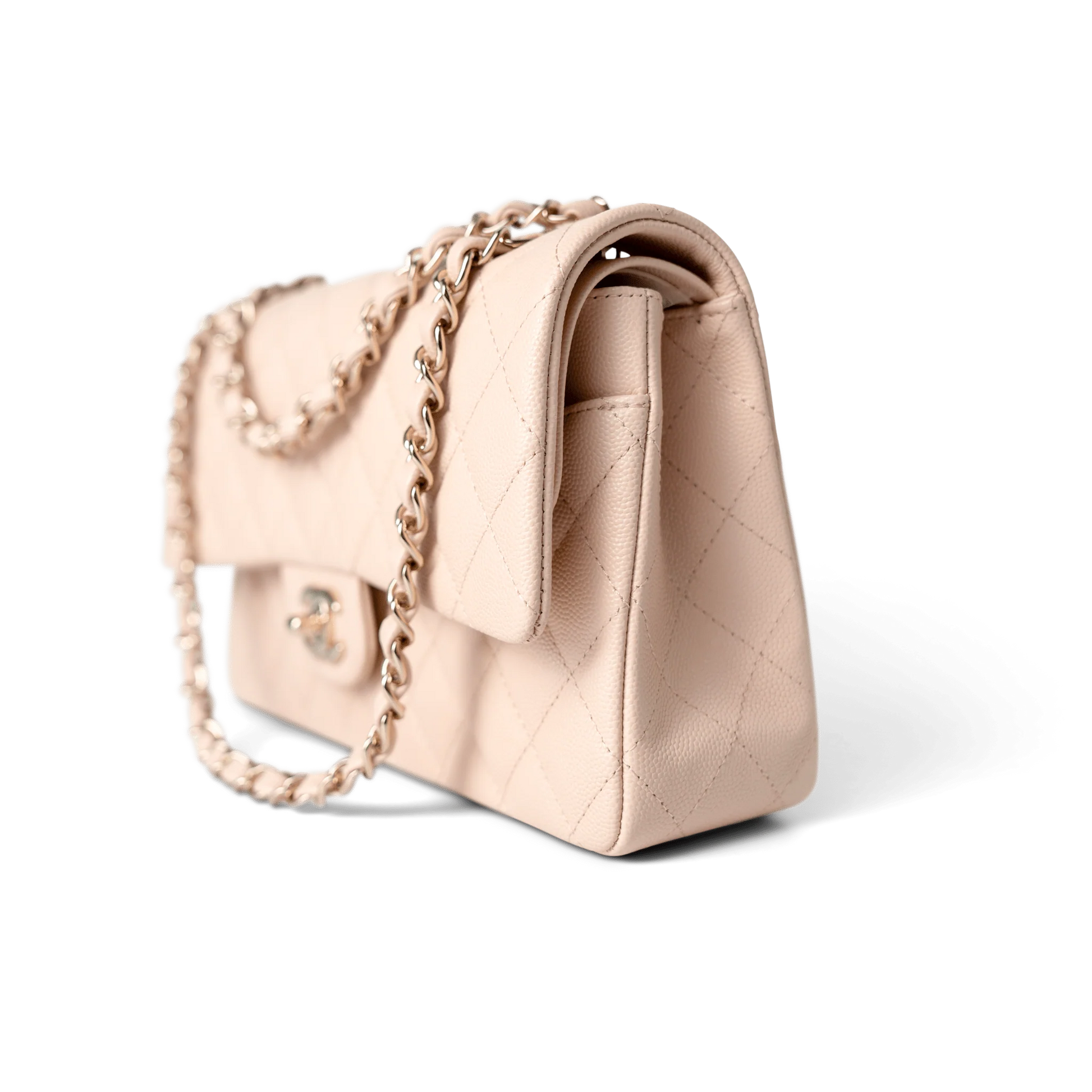 Chanel Classic Flap Medium – 22C Beige Caviar Quilted with Light Gold Hardware - Zeuskicks