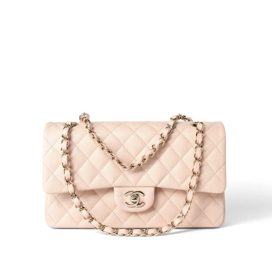 Chanel Classic Flap Medium – 22C Beige Caviar Quilted with Light Gold Hardware - Zeuskicks