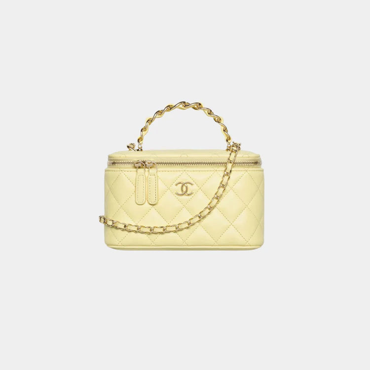 Chanel Long Vanity with Chain — Light Yellow Lambskin