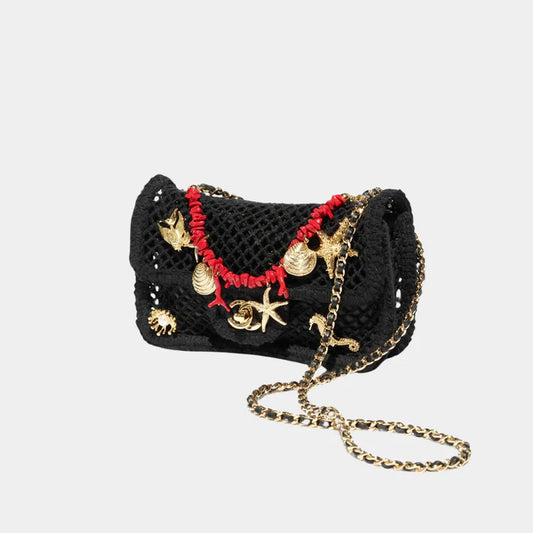 CHANEL Small Flap Bag – Fishnet, Charms, Resin & Gold-Plated Metal (Black) - Zeuskicks
