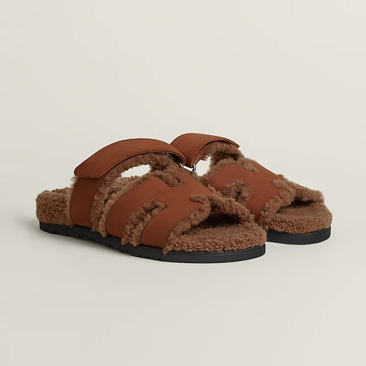 Hermes Chypre Sandal – Suede Goatskin & Shearling - Zeuskicks