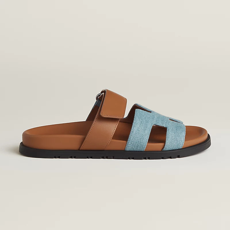 Hermès Chypre Sandals – Denim & Calfskin - Zeuskicks