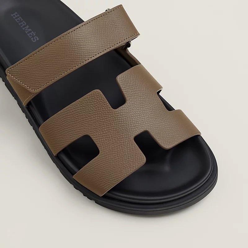 Hermès Chypre Sandals – Etoupe Epsom Calfskin - Zeuskicks
