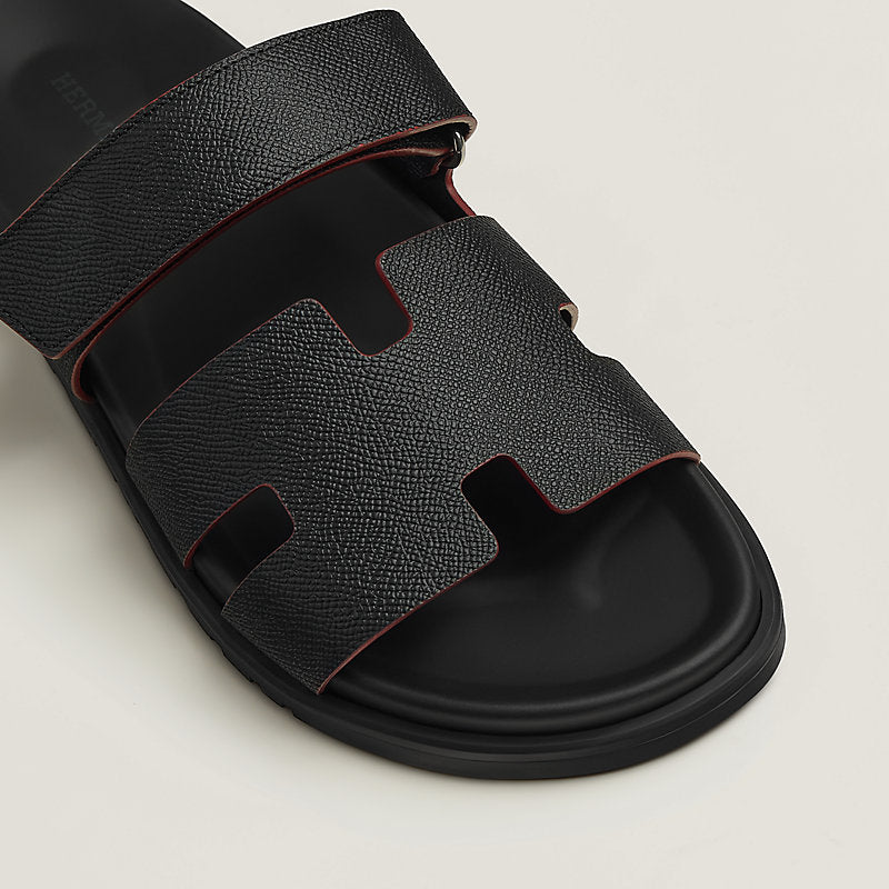 Hermès Chypre Sandals – Epsom Calfskin Black Edition